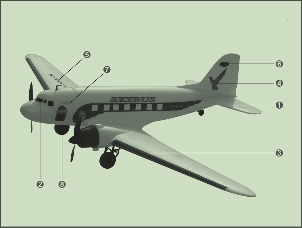 Dynam DC-3 Skybus Aufklebersequenz