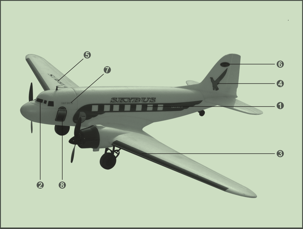 Dynam DC-3 Skybus デカールシーケンス