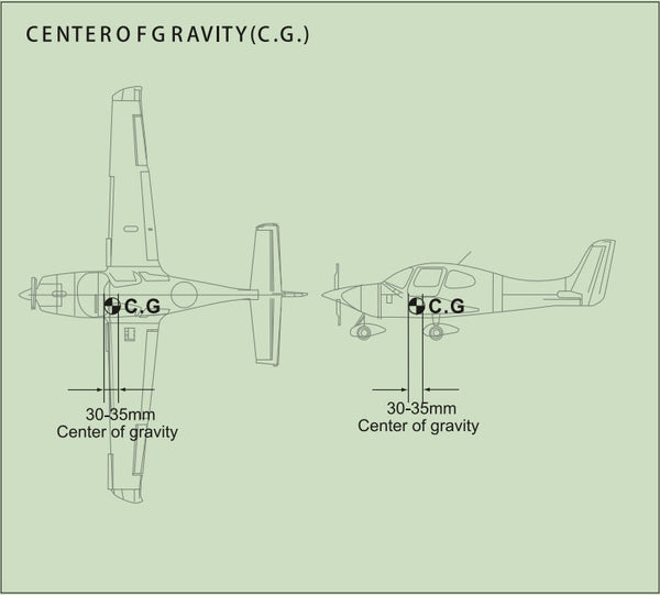 Dynam SR22 V2 Trainer CENTER OF GRAVITY (C.G.)