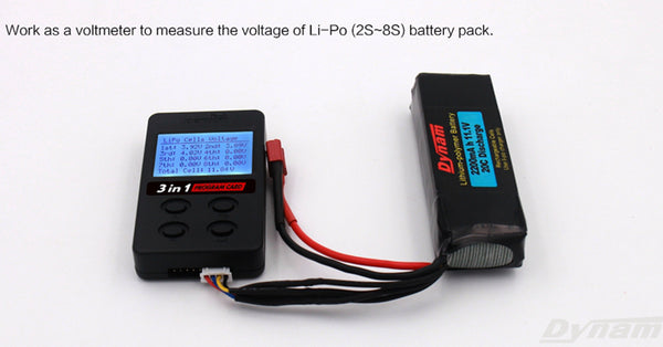 Mesurer la tension de la batterie avec la carte programme Detrum 3-en-1