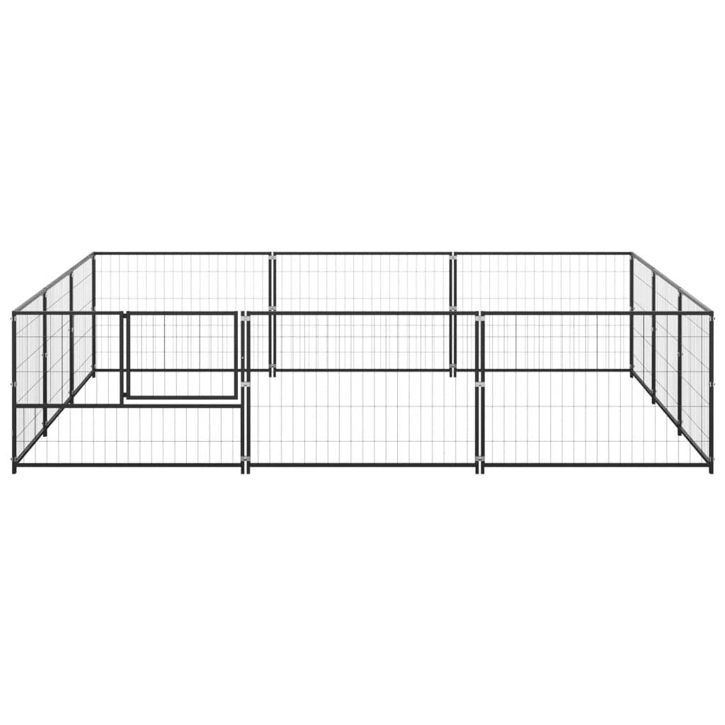 Dog Kennel Black 96.9 ft2 Steel