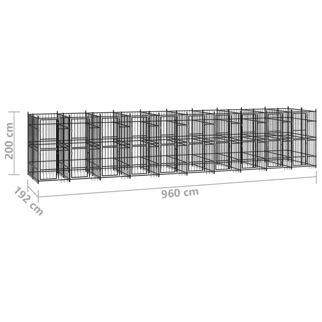 Outdoor Dog Kennel Steel 198.4 ft2