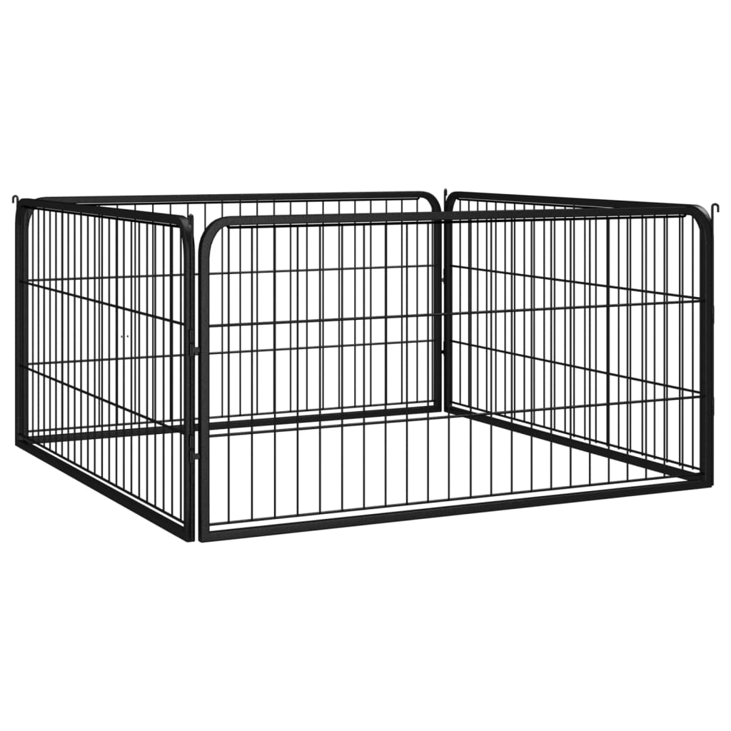 vidaXL Dog Playpen 4 Panels Black 39.4