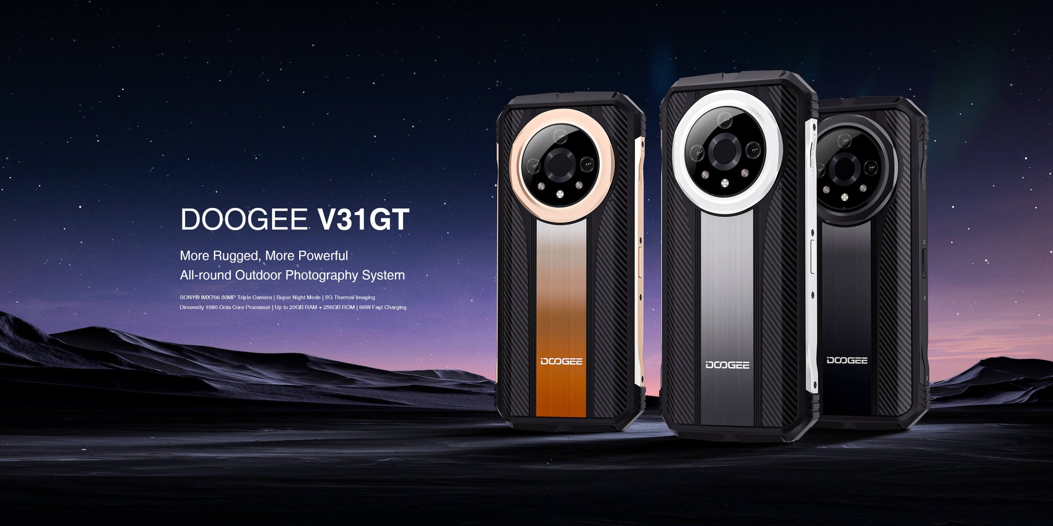 DOOGEE® V31 GT Dimensity 1080 10800mAh función de imagen térmica