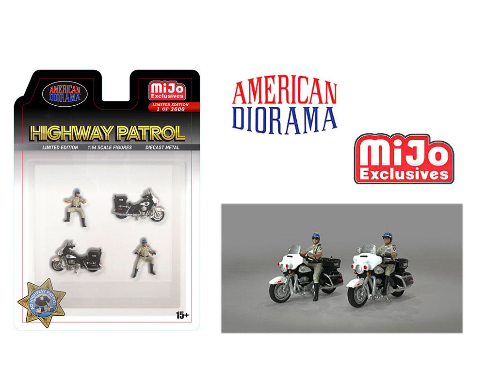 (Pre-order) American Diorama 1:64 Mijo Exclusive Figures Highway Patrol Police Motorcycles 3,600 Set