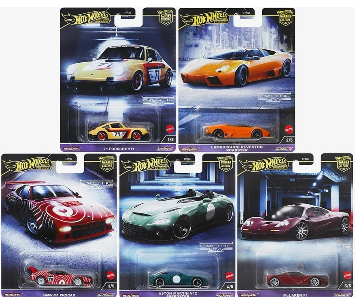 (Pre-Order) Hot Wheels 2024 Car Culture Exotic Envy Set of 5 Release G