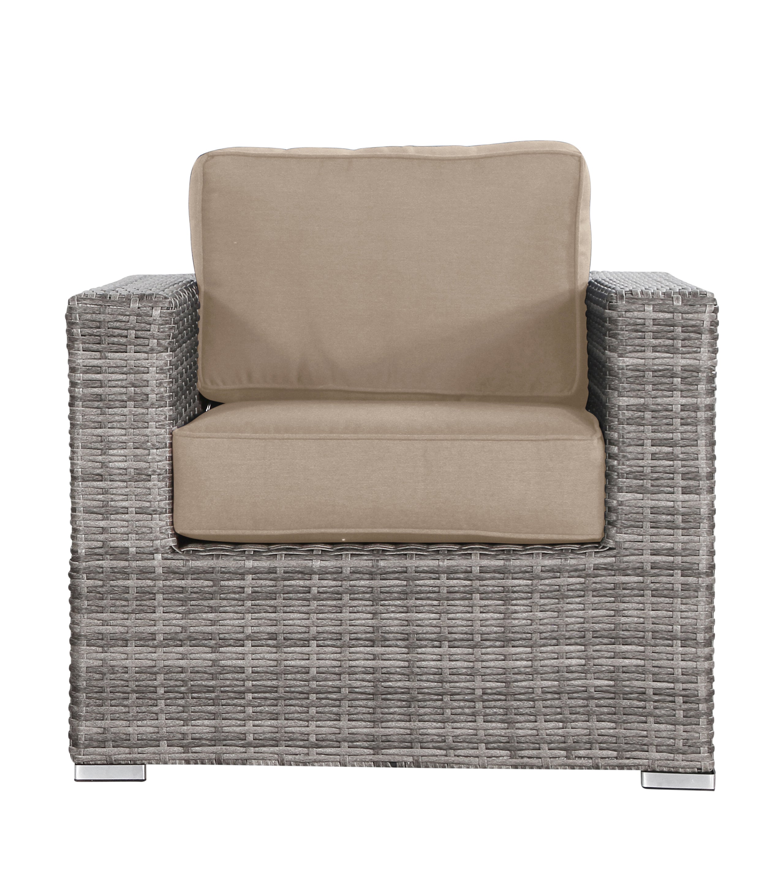 Vida Patio Chair with Cushions - Grey Mix