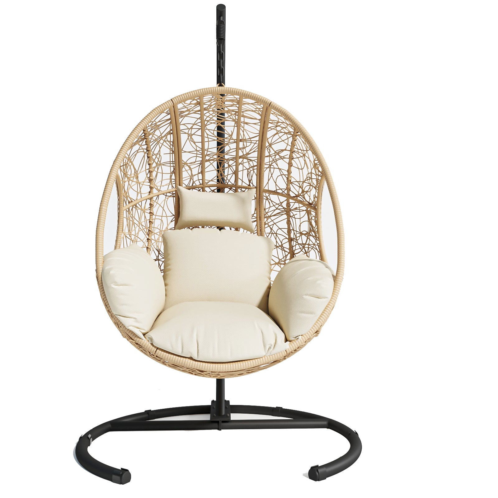 Beebe Wicker Swing Chair With Stand - Natural