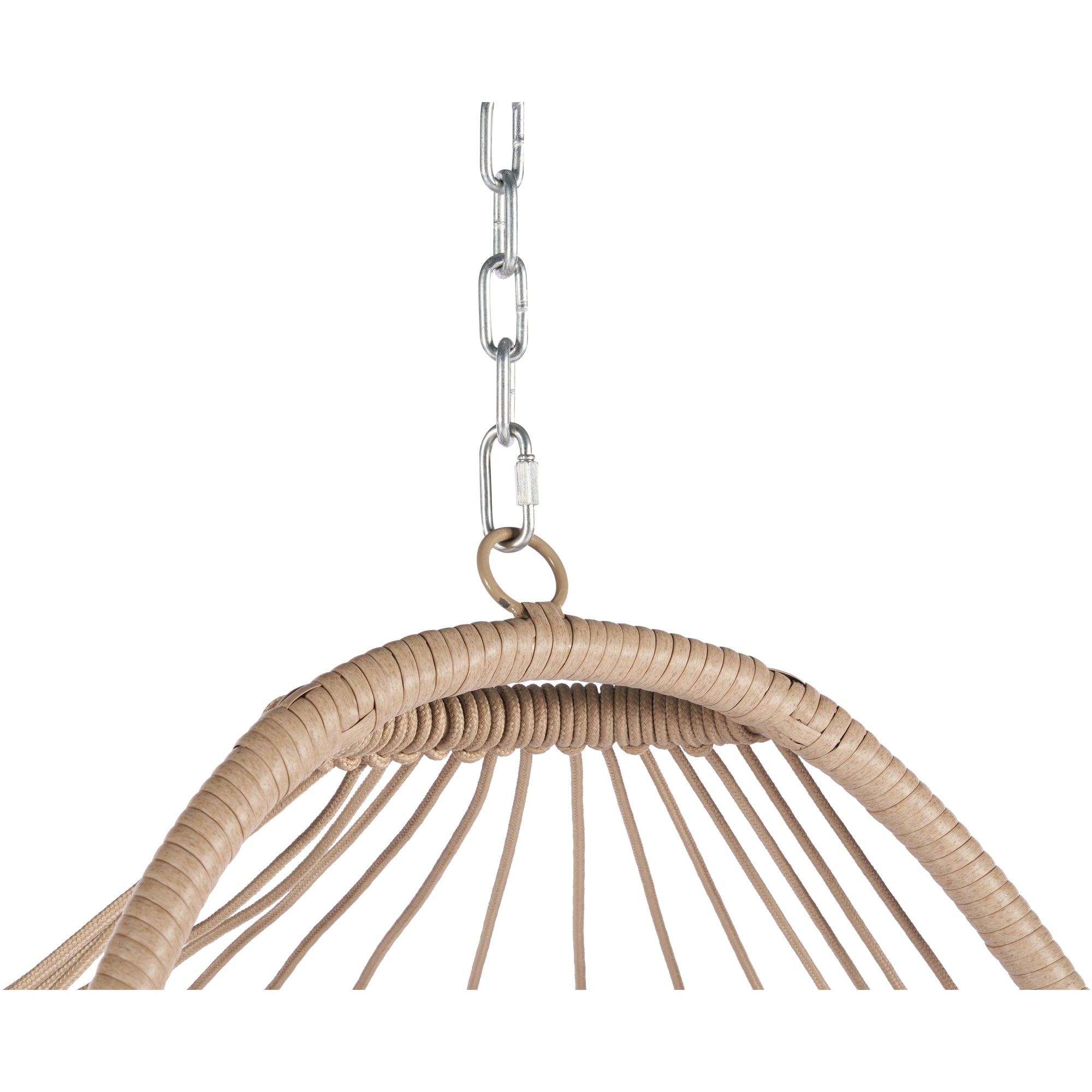 Bahamas Outdoor Rattan Egg Swing Chair - Khaki