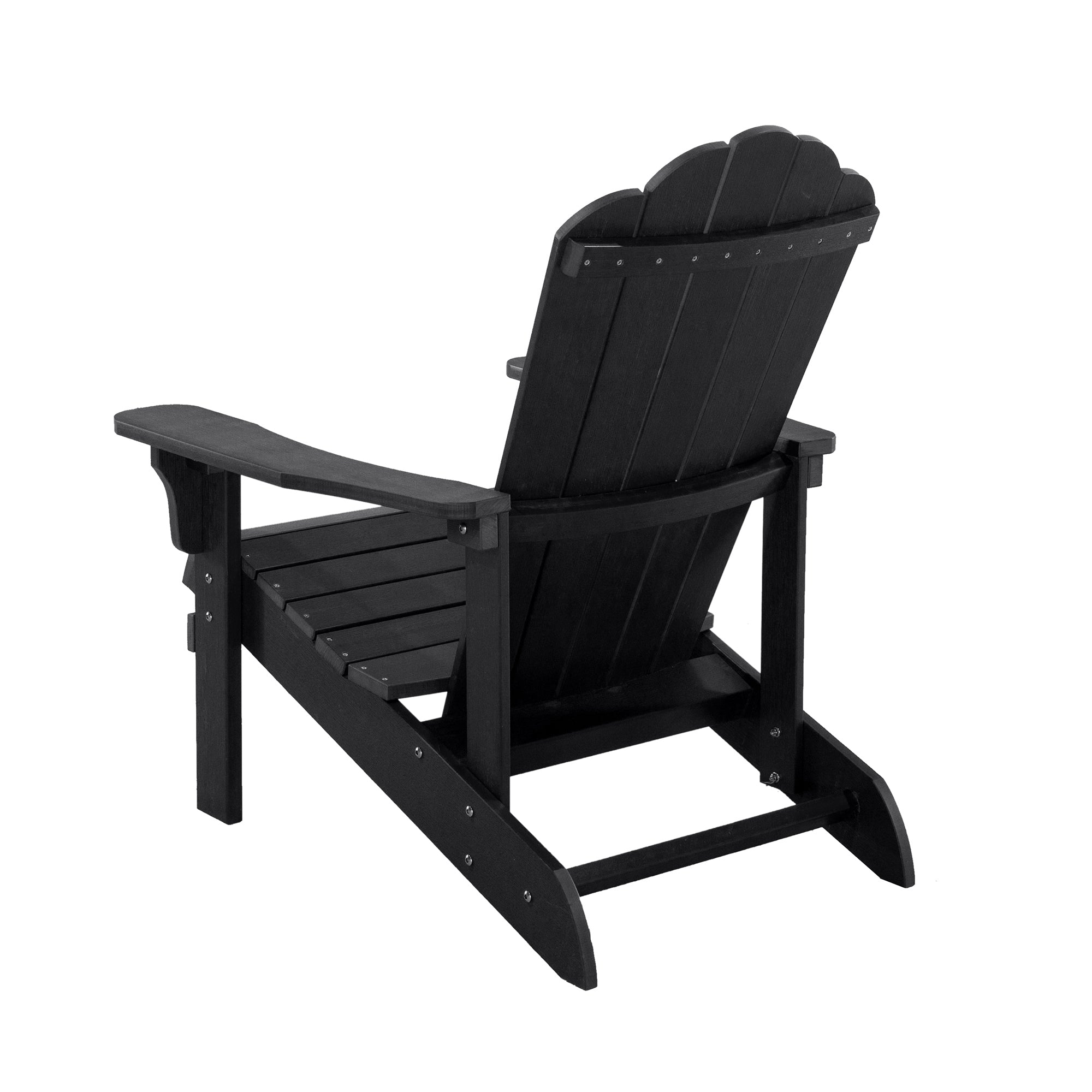 Key West Outdoor Plastic Wood Adirondack Chair - Black