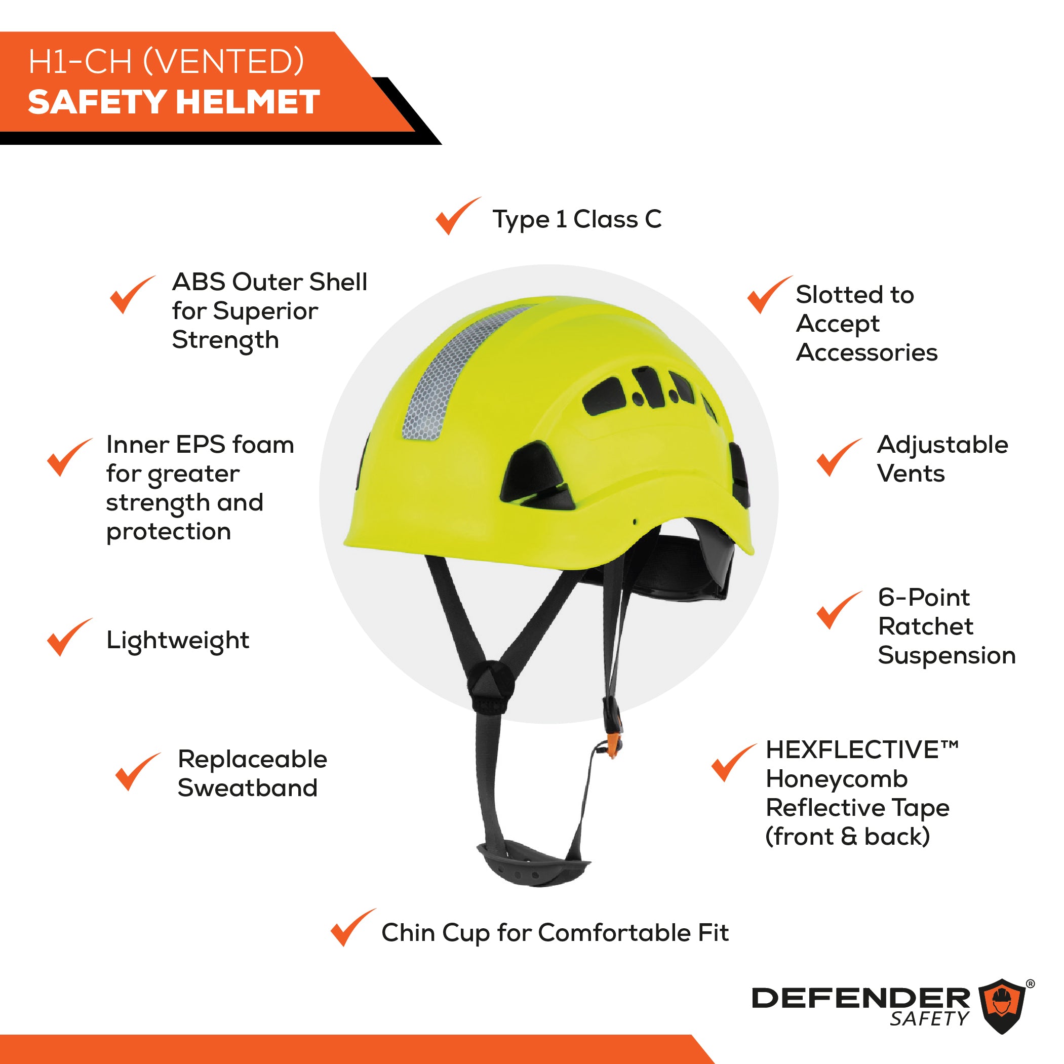 H1-CH Arborist Helmet for Forestry/Tree Safety + Hearing Protection