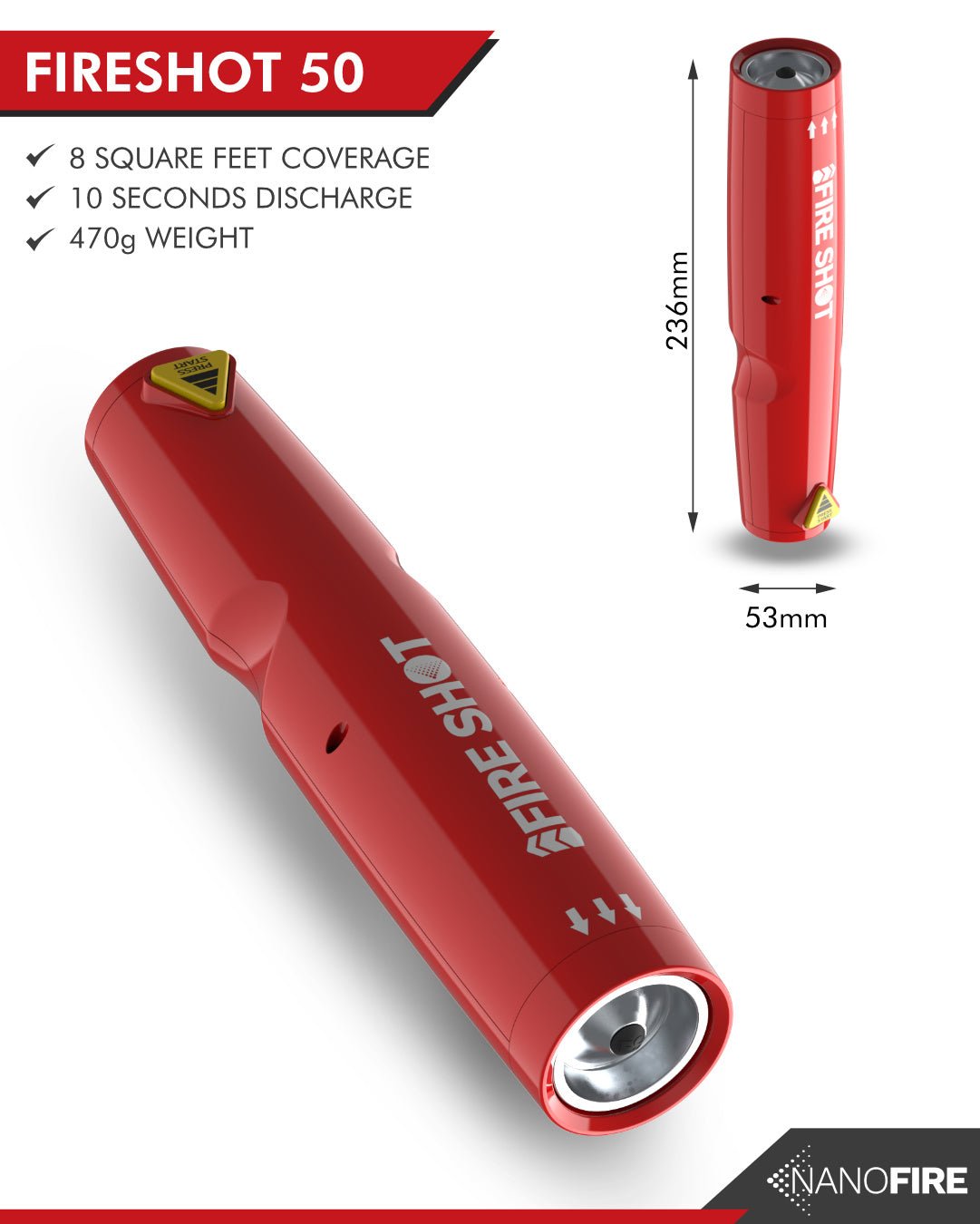 NANOFIRE Fireshot 50, aerosol fire suppression system