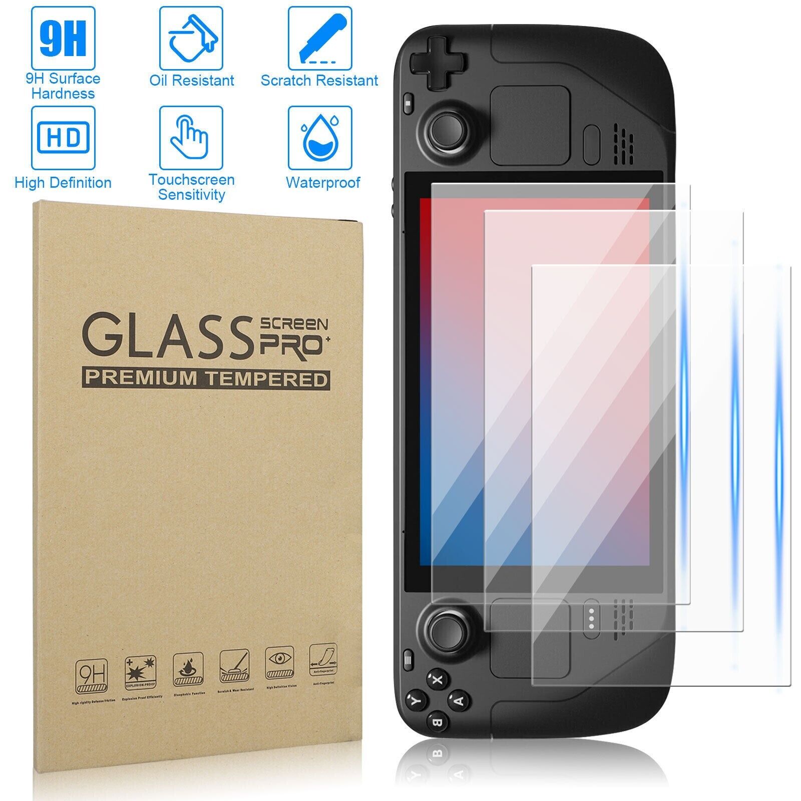 3Pcs Steam Deck Tempered Glass Screen Protector