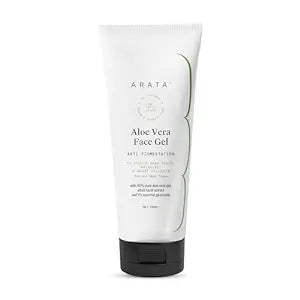 Arata Aloe Vera Face Gel - (100 ML) | With 80% Pure Aloe Vera, 1% Ascorbyl Glucoside & Witch Hazel | Anti-Pigmentation, Reduces Wrinkles & Dark Spots, Boosts Collagen | All Skin Types