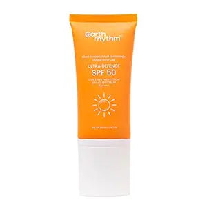 Earth Rhythm Ultra Defence Sunscreen SPF 50 | PA++++,Non Sticky/Non Greasy, Leaves No White Cast | Men & Women - 50 ml