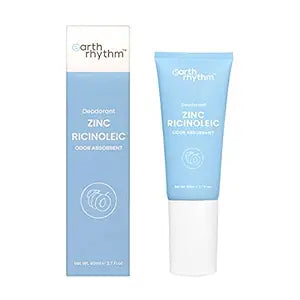 Earth Rhythm Underarm Roll on with Zinc Ricinoleic, Aloe Vera, and Hyaluronic Acid | ViERUROsibly Brightens, Removes Odour, Keeps Skin Fresh & Clean | Alcohol Free, Paraben Free, Men & Women - 80ML