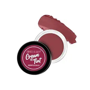 Swiss Beauty Lip, Cheek And Eyeshadow Tint With Goodness Of Vitamin E And Olive Oil | Natural Flushing Glow | Long Lasting Nourishment | Sls & Paraben Free | Shade - Berrylicious, 8Gm|