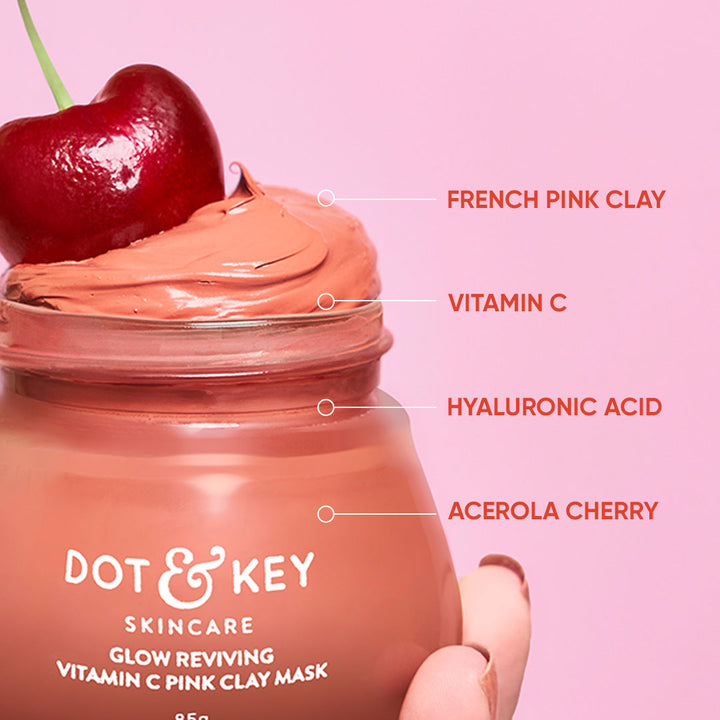 Dot & Key Glow Reviving Vitamin C Pink Clay Face Mask - 85 gms