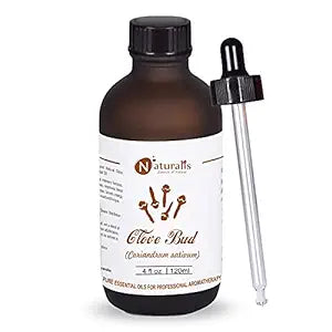 Naturalis Essence of Nature Clove Bud Essential Oil, Therapeutic Grade, for Hair Care, Acne, Healthy Teeth and Gums - 120ml