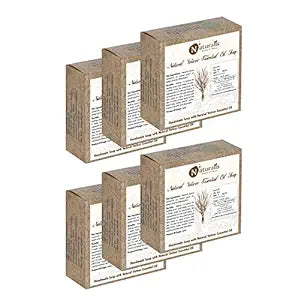 Naturalis Handmade Soap With Natural Vetiver Essential Oil- For Stretch Marks, Cracks And Anti-Aging(Pack Of 6) - Combo