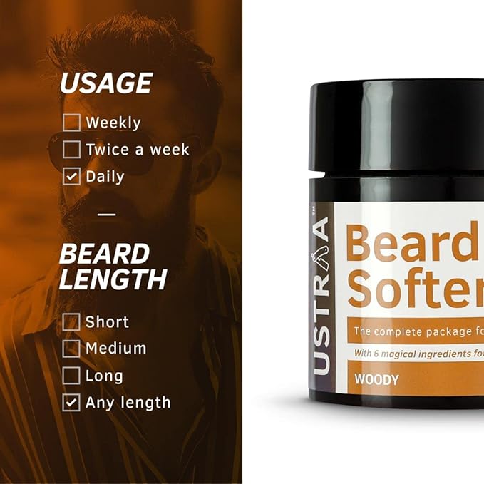 Ustraa Beard Softener Balm Woody - 100 gms