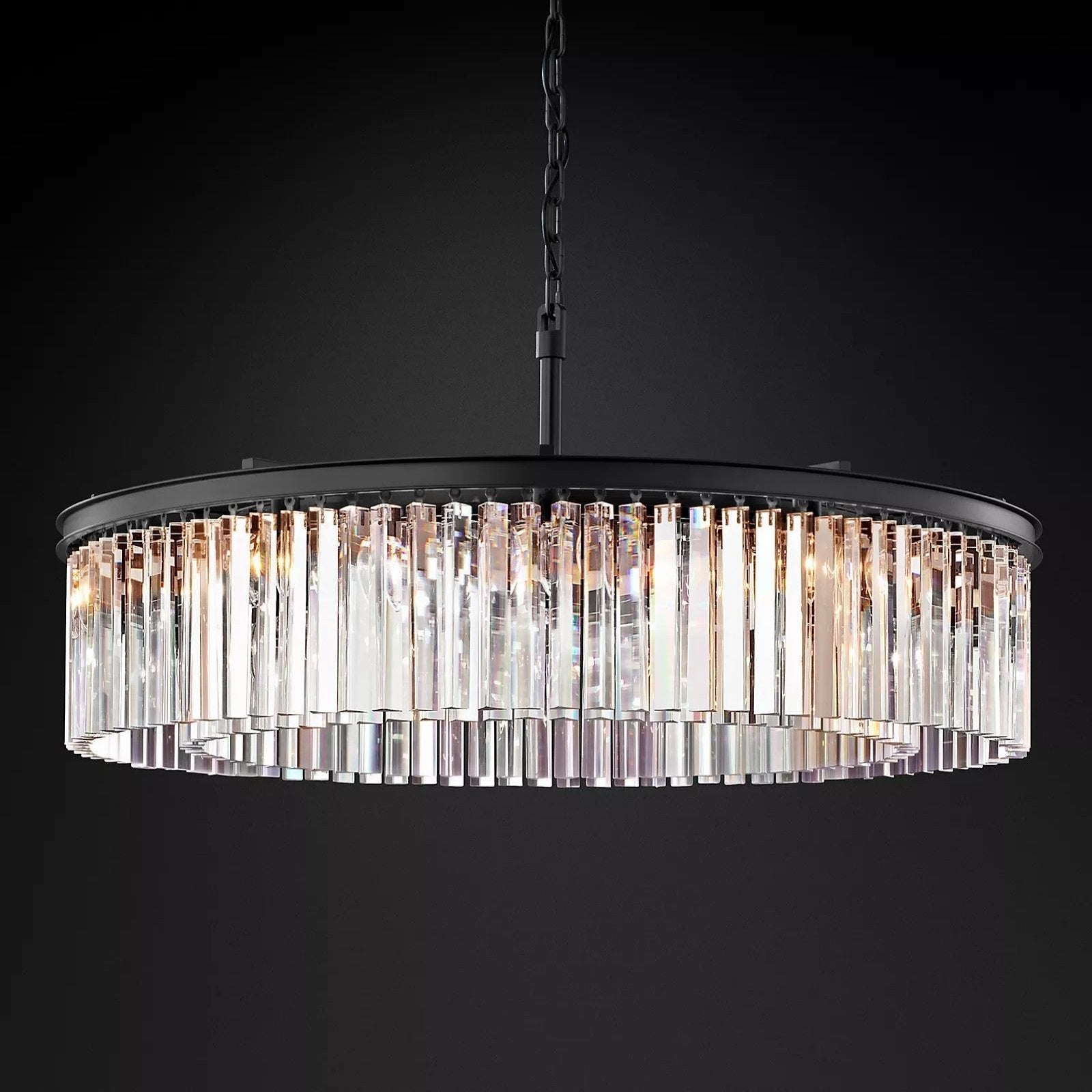 Clavel Crystal Round Chandelier Black 32