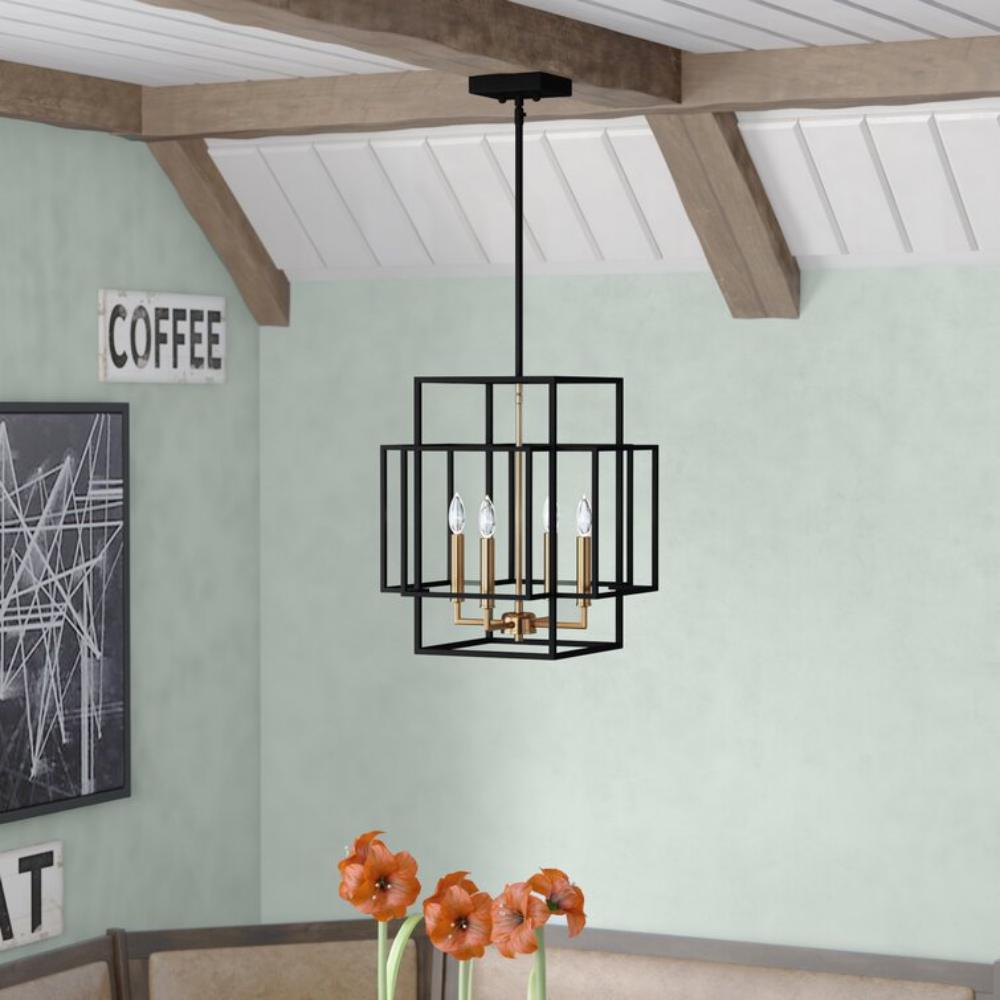 Martha Modern Cube 15-inch 4-Light Lantern Pendant Lighting