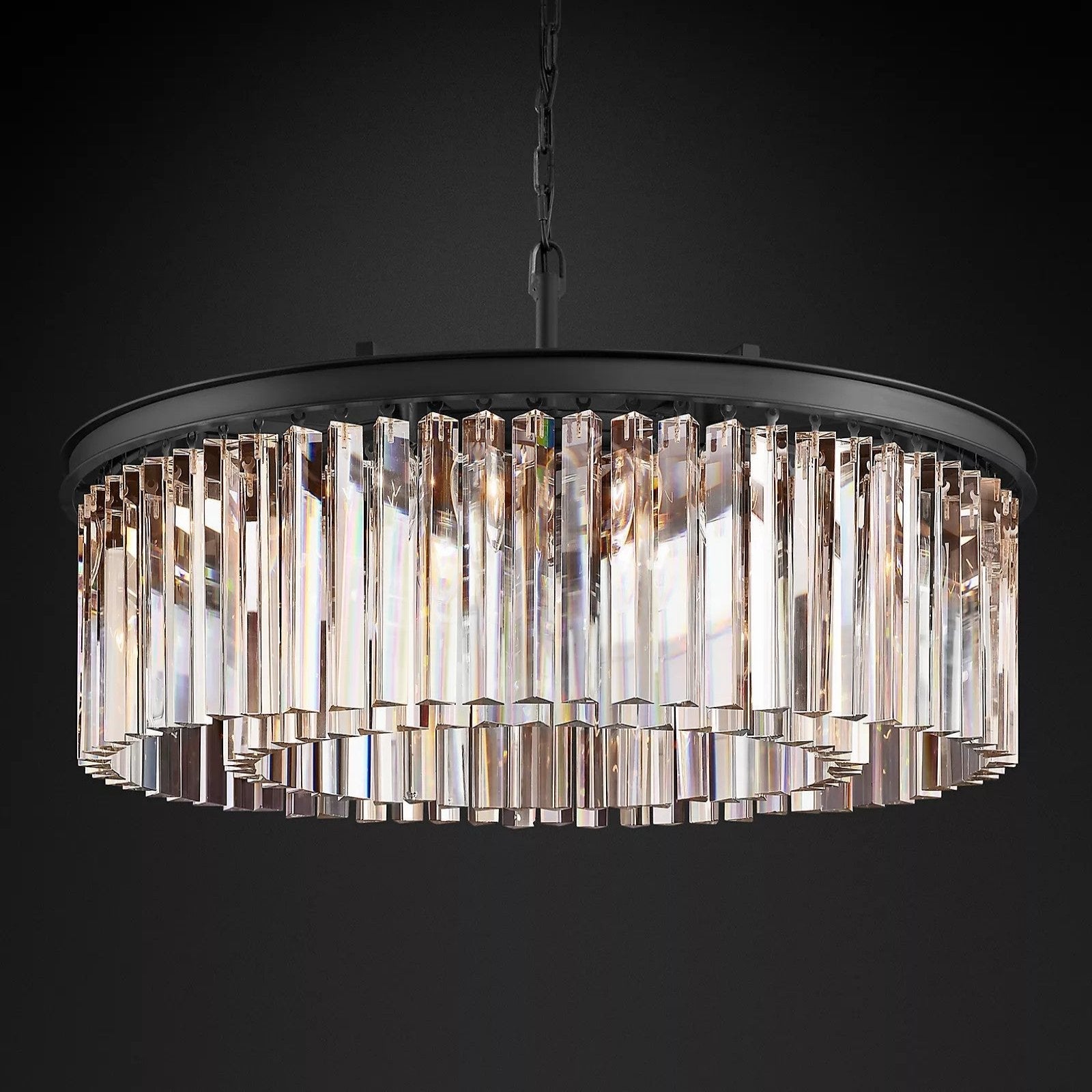 Clavel Crystal Round Chandelier Black 32