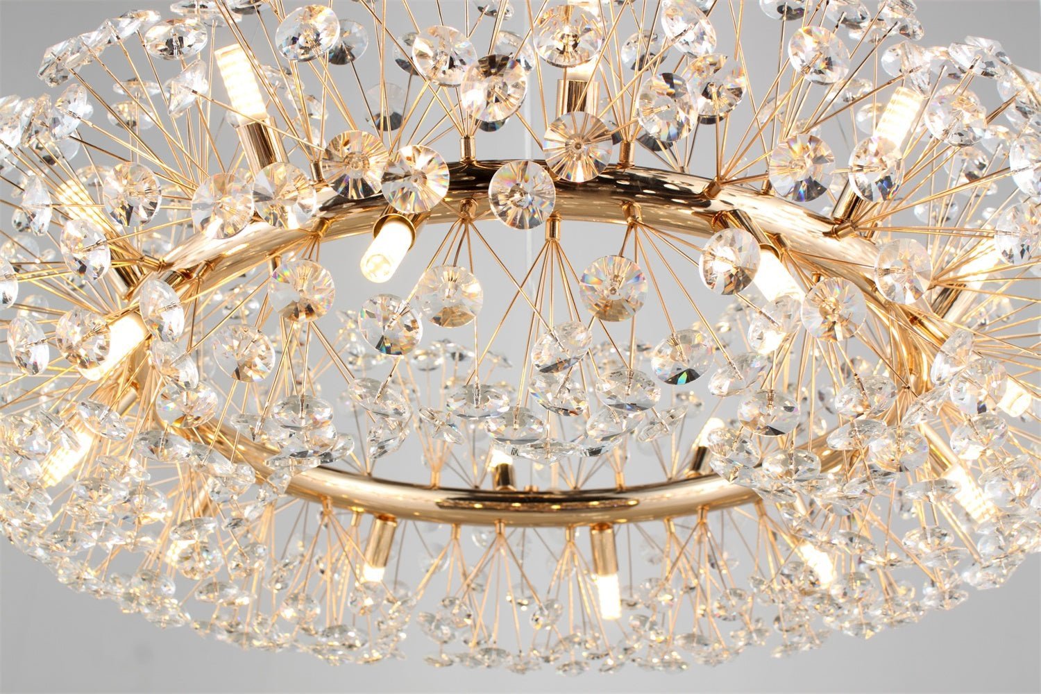 Dandelion Halo Round Crystal Ring Chandelier Light