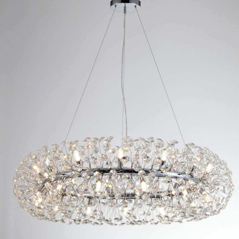 Dandelion Halo Round Crystal Ring Chandelier Light