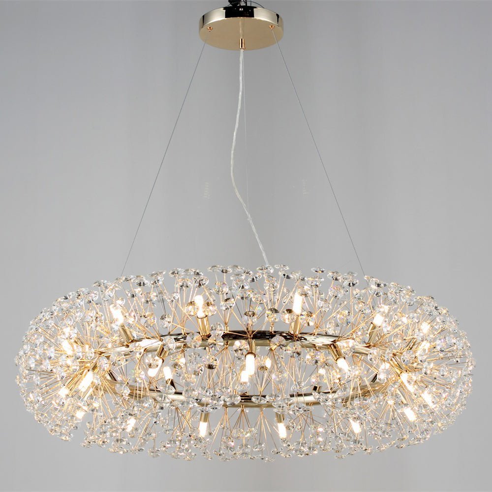 Dandelion Halo Round Crystal Ring Chandelier Light