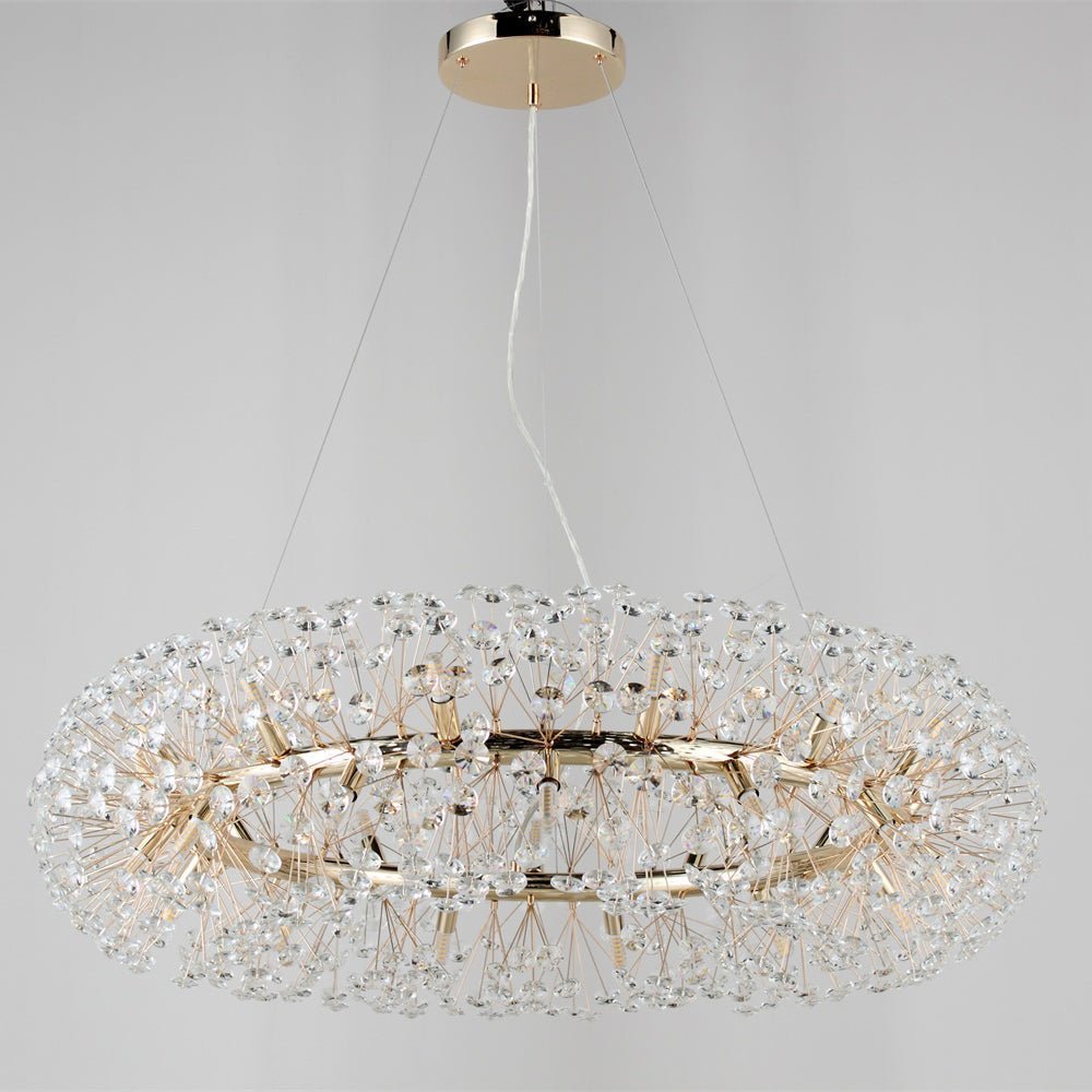 Dandelion Halo Round Crystal Ring Chandelier Light