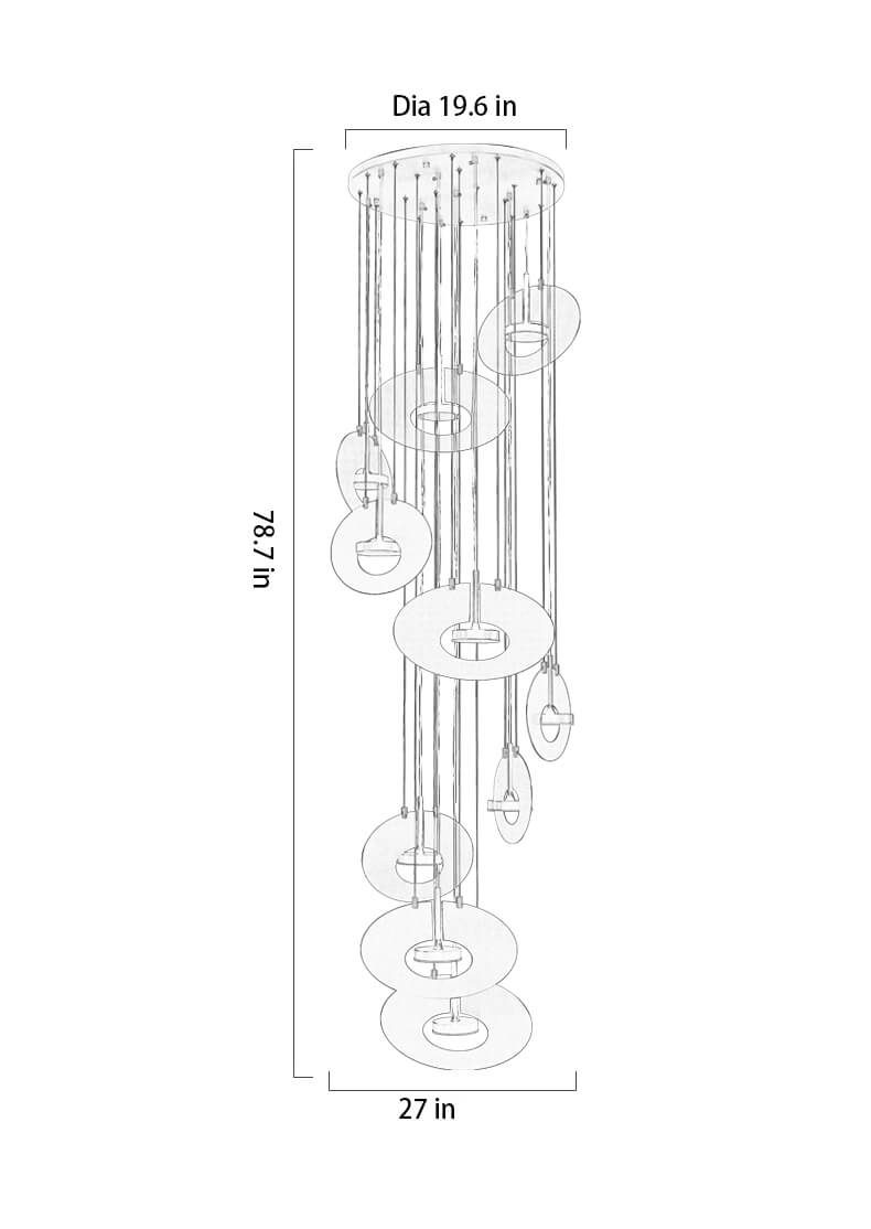 Dayan Modern Brass Chandelier