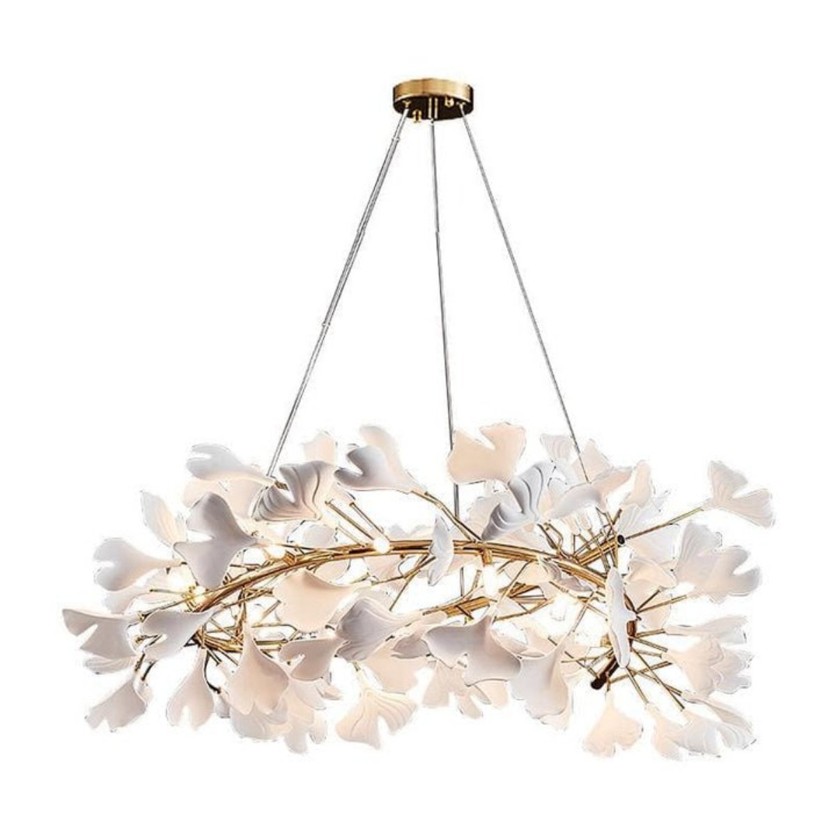 Raver Porcelain Leaf Ring Round Chandelier