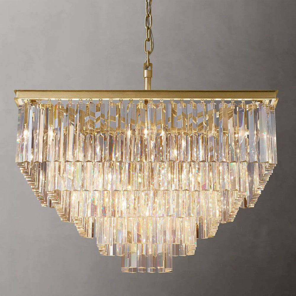 Clavel Crystal Square Chandelier Light Fixtures for Dinning Table