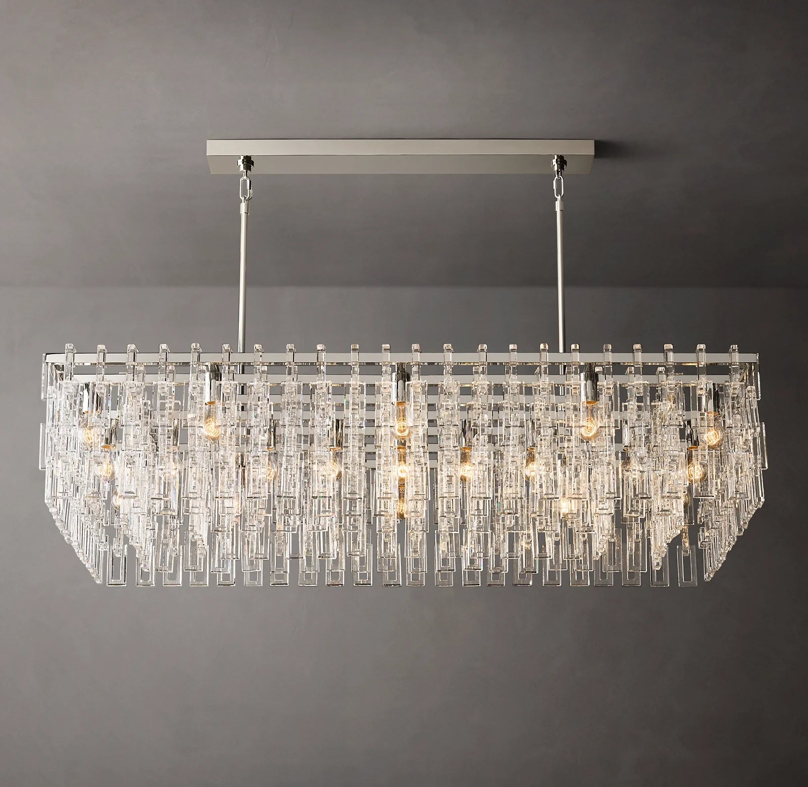 Fabricia Glass Chandelier 60', Luxury Indoor Lamps for Living Room