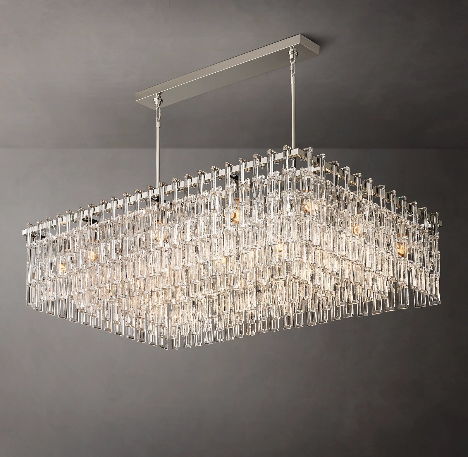 Fabricia Glass Chandelier 60', Luxury Indoor Lamps for Living Room