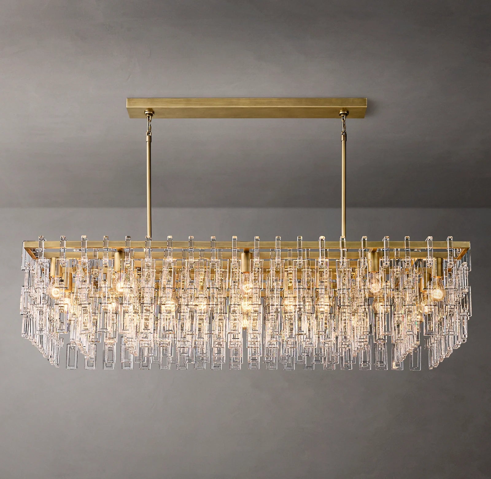 Fabricia Glass Chandelier 60', Luxury Indoor Lamps for Living Room