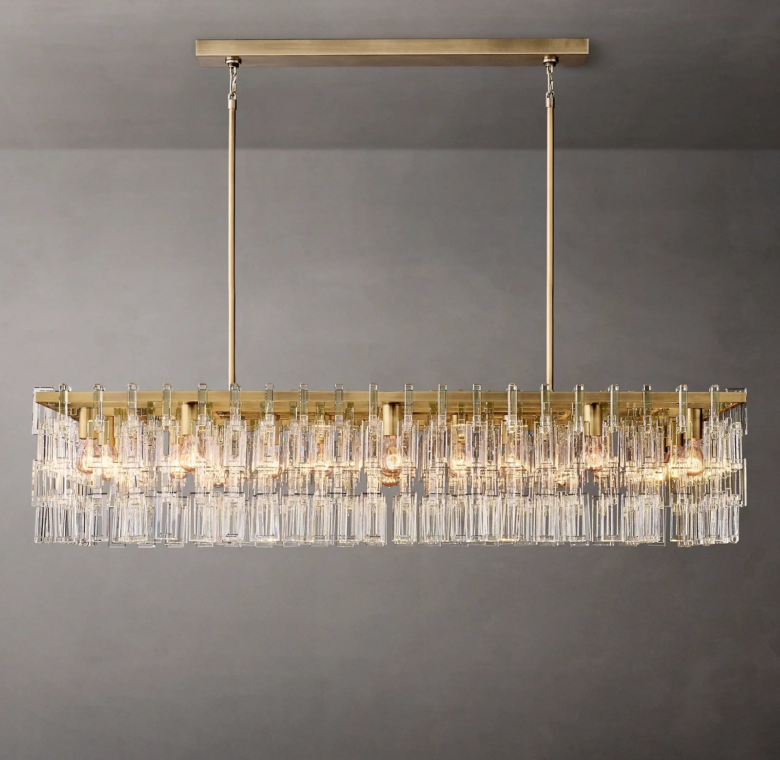 Fabricia Glass Chandelier 60', Luxury Indoor Lamps for Living Room