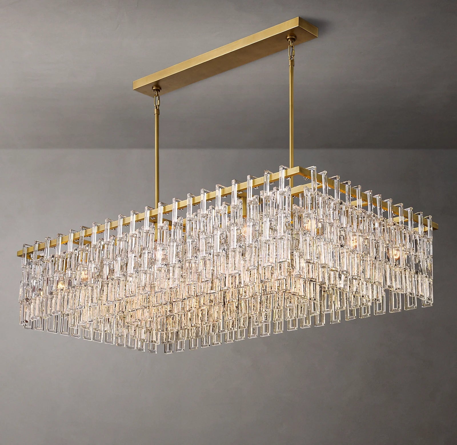 Fabricia Glass Chandelier 60', Luxury Indoor Lamps for Living Room