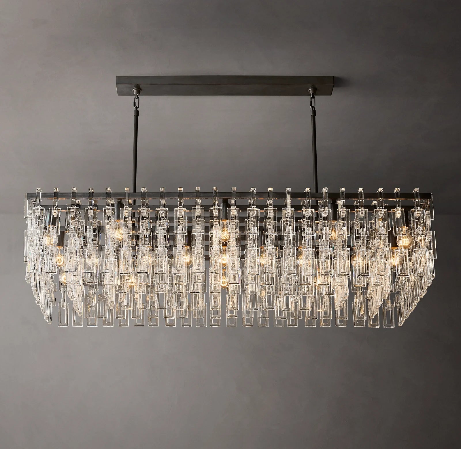 Fabricia Glass Chandelier 60', Luxury Indoor Lamps for Living Room