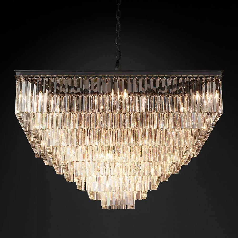 Clavel Crystal Square Chandelier Light Fixtures for Dinning Table