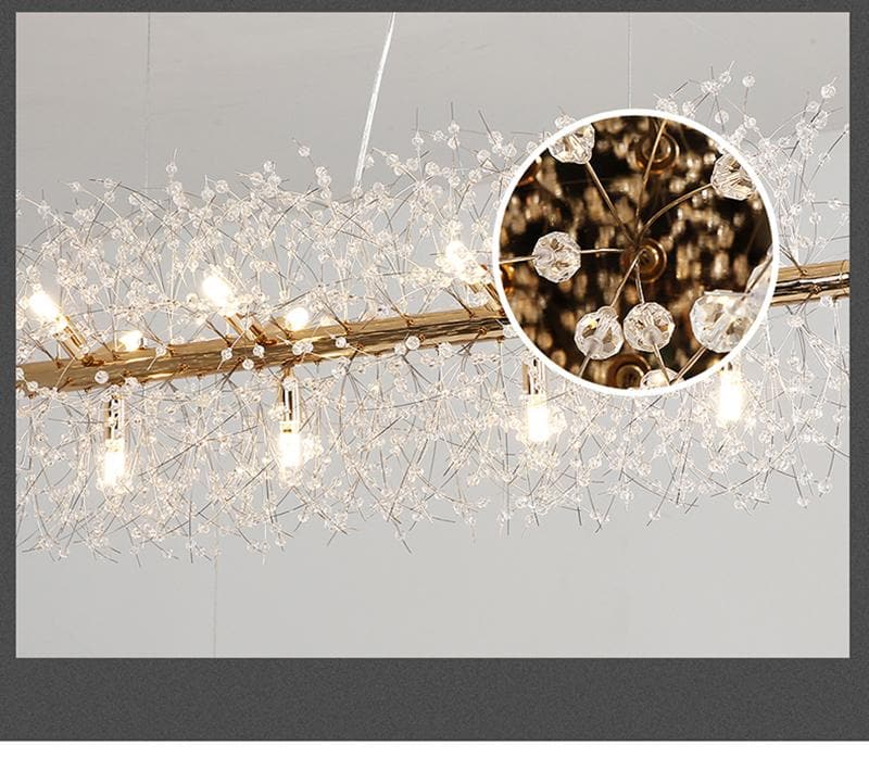 Glenn Modern Golden Crystal Long chandelier Diameter 28 Inch 35 Inch