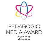 Logo of pedagogic media award given to Cody Block