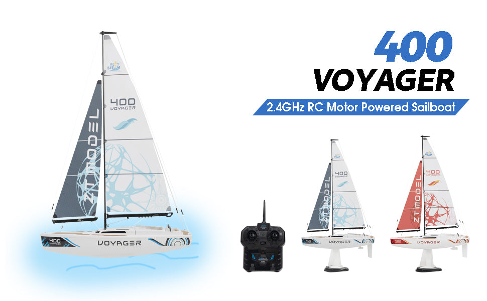 VOYAGER 400 2.4GHz RC Motor Powered Sailboat playstemglobal