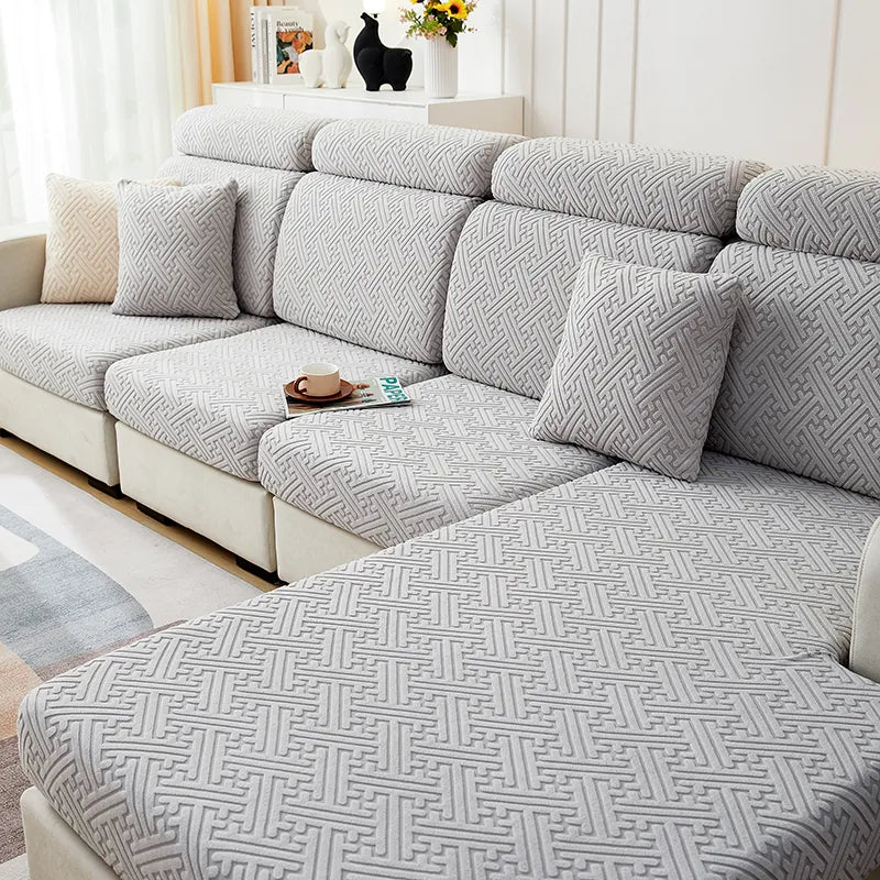 Jacquard Textured Sofa Seat Cushion Cover
