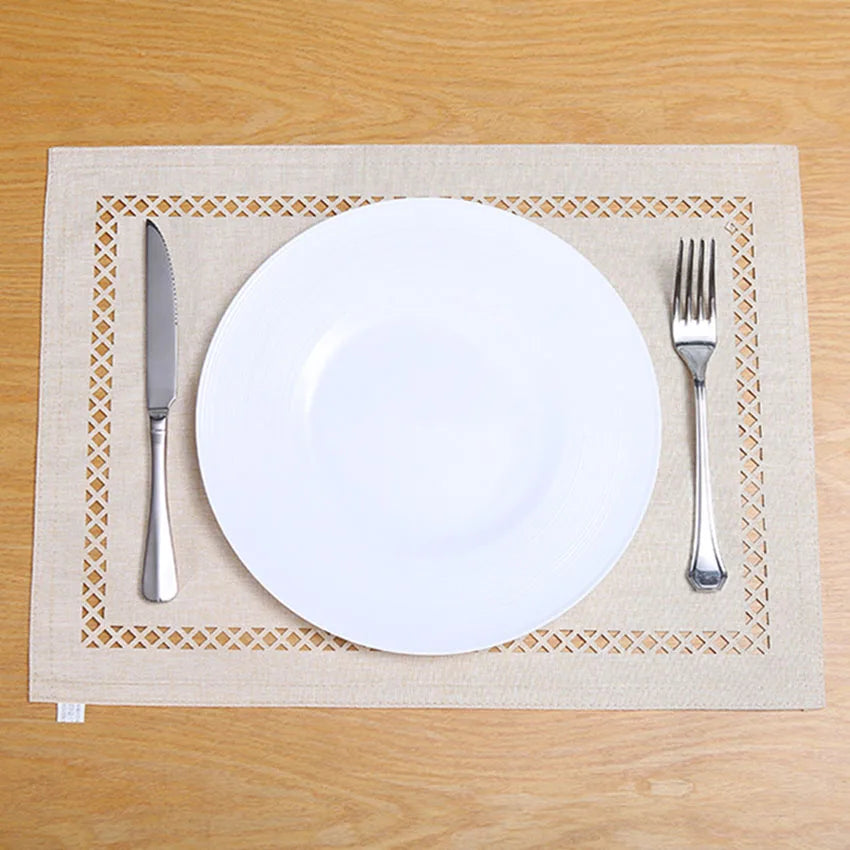 Hollow Out Solid Placemat Set