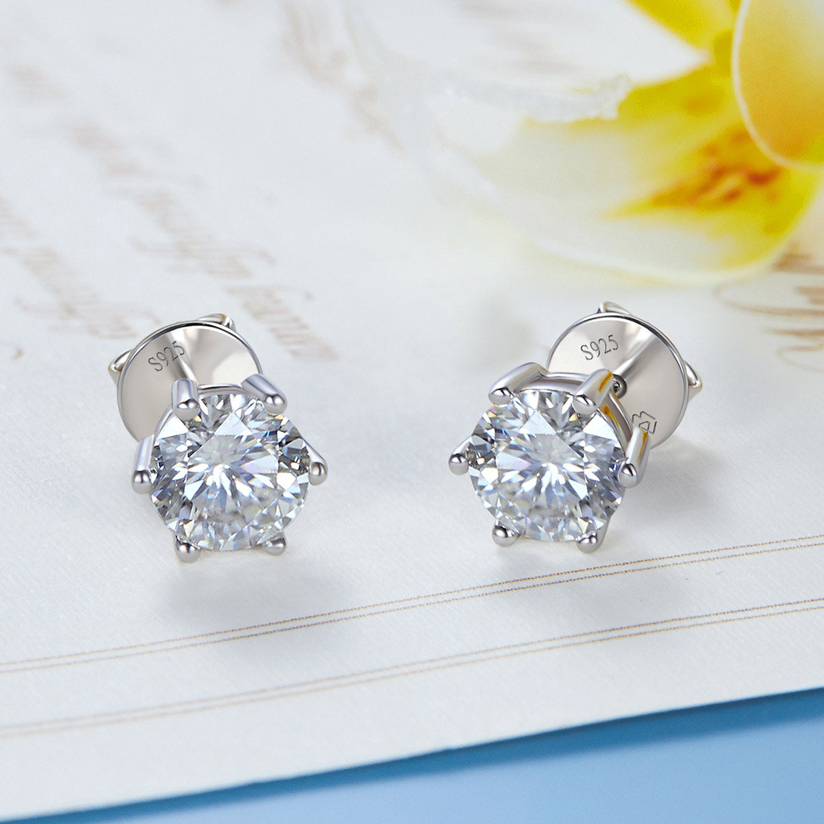 MomentWish Moissanite Necklace and Moissanite Stud Earrings for Women