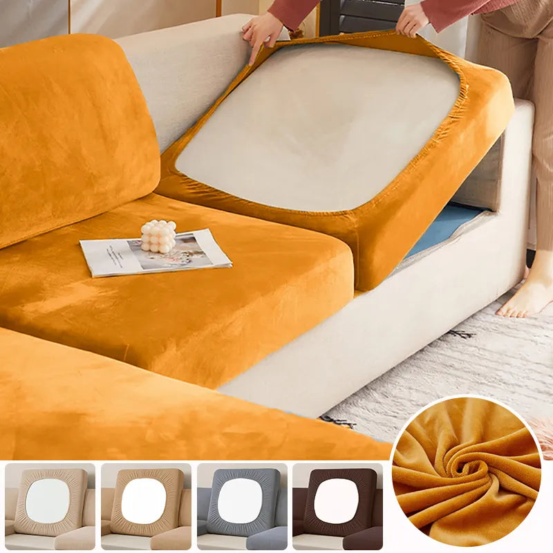 Elastischer Samt-Sofa-Sitzkissenbezug