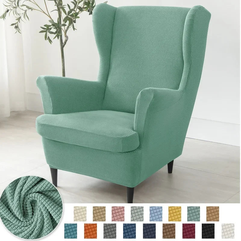 Polar Fleece Stretch Wing Chair Cover